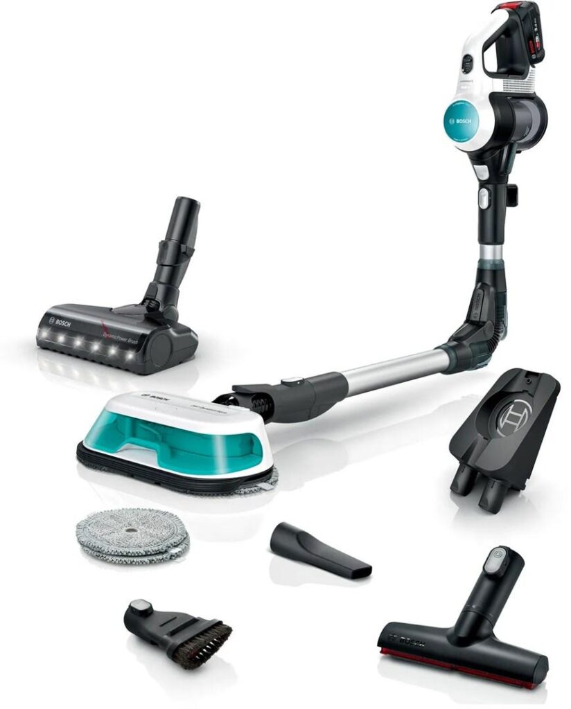 Ledningsfri 2-i-1 støvsuger Bosch Unlimited 7 ProHygienic Aqua BCS71HYG1 – hvid/sort